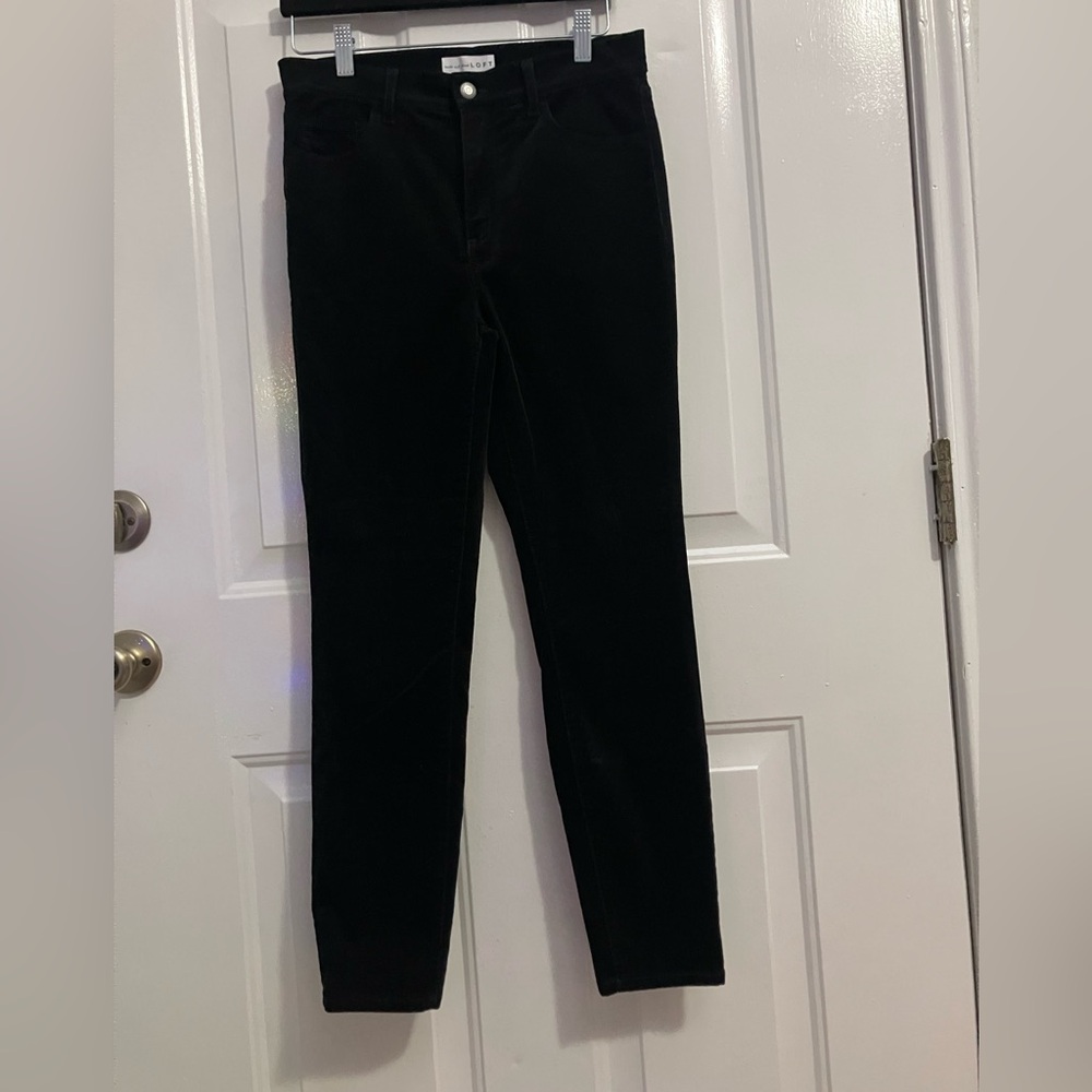 Loft-black corduroy velvet skinny pants